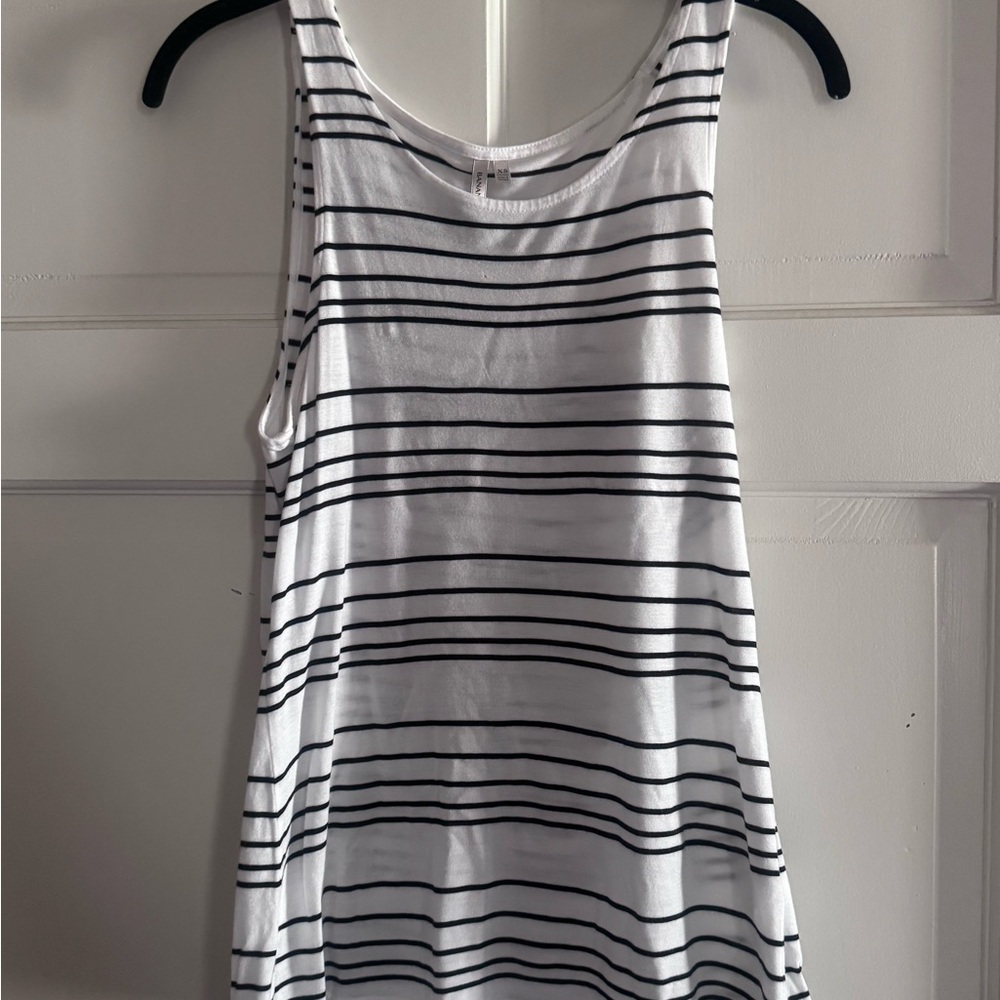 Banana Republic Black and White Striped Tank Top